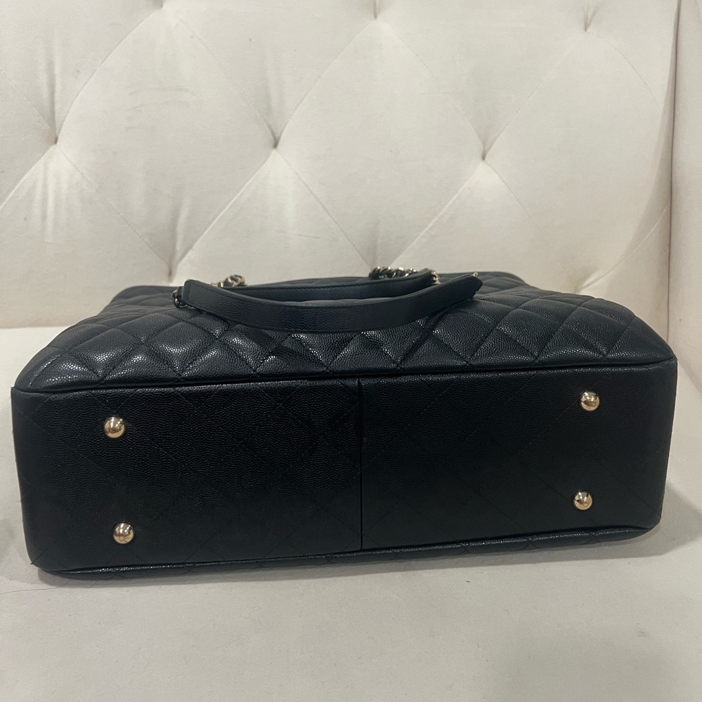 Chanel Classic Cc Black Caviar Large Shopping Tote Gold tone hardware microchip - Picture 9 of 12